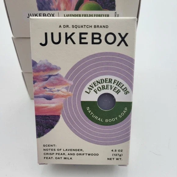 Lot of 5 Jukebox Lavender Fields Forever Natural Body Bar Soap 4.5oz No Scrub - Picture 2 of 5
